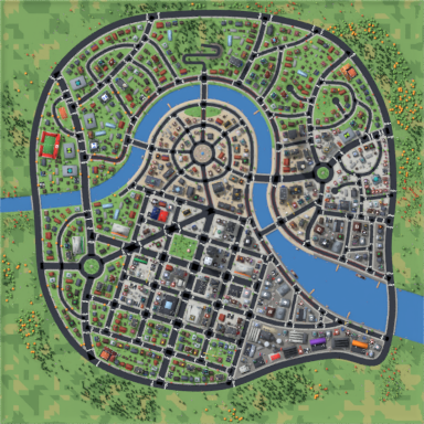 Riverbend, the city that ships, seen from above